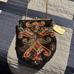 Vintage Andre Cellini Beaded Black Evening Bag